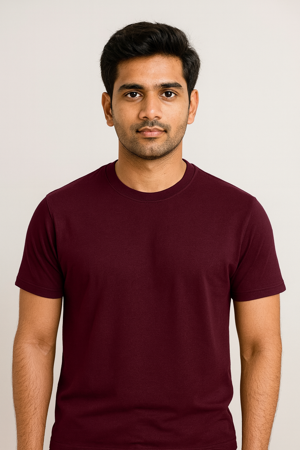 Basic Regular Fit T Shirts Unisex Maroon