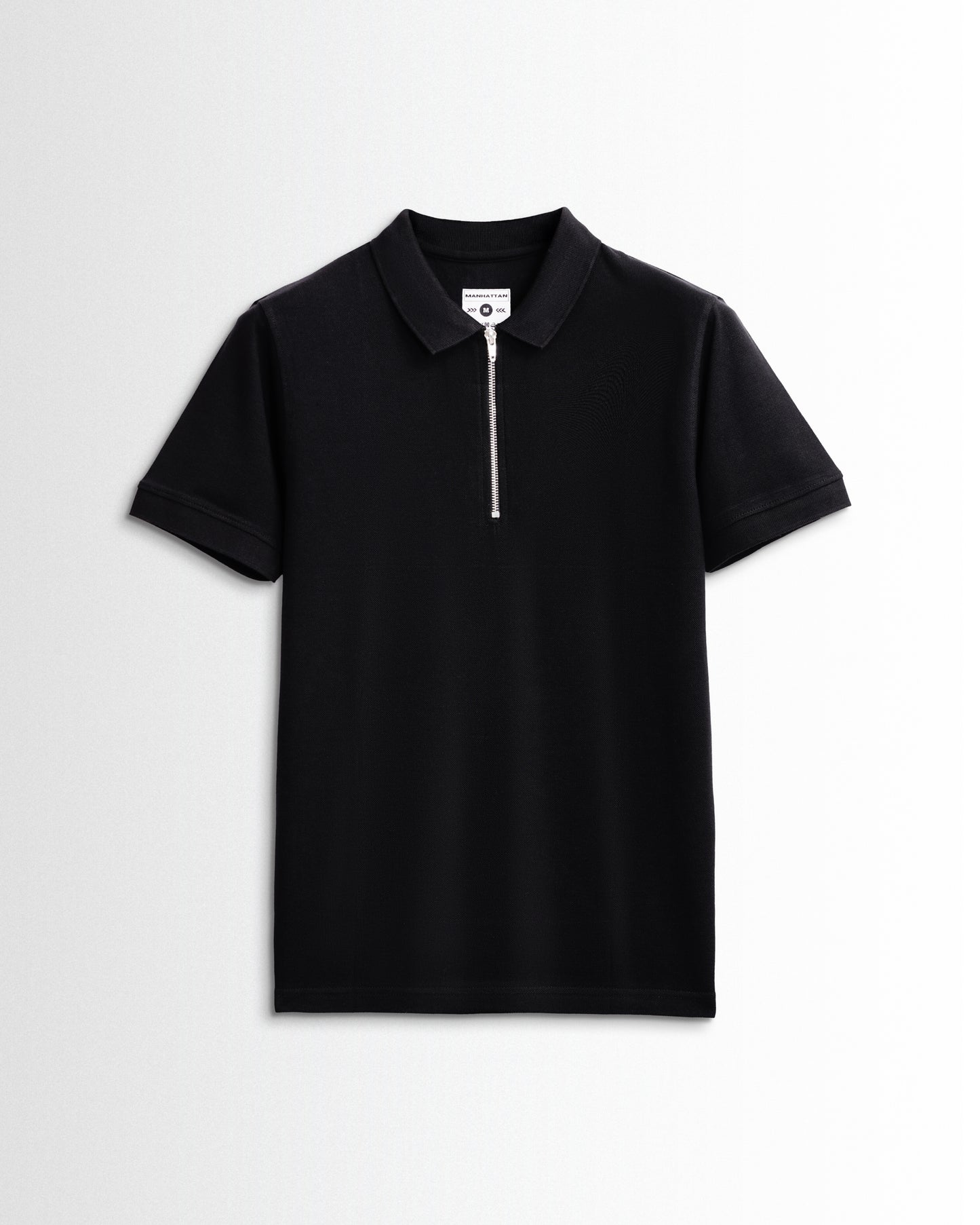 Polo Silver Zipper Black T Shirts (Poly Cotton)