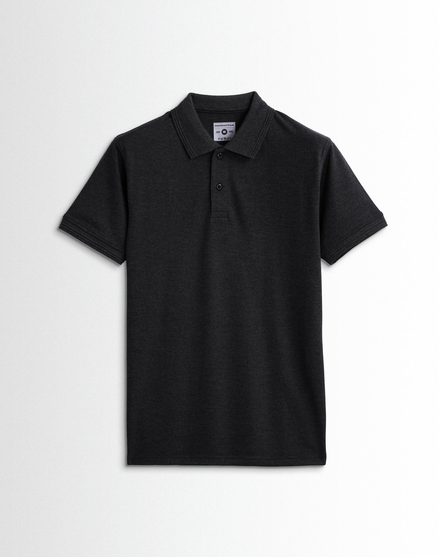Rich in Cotton Polo Plain T Shirts (Charcoal Melange) Without Pocket