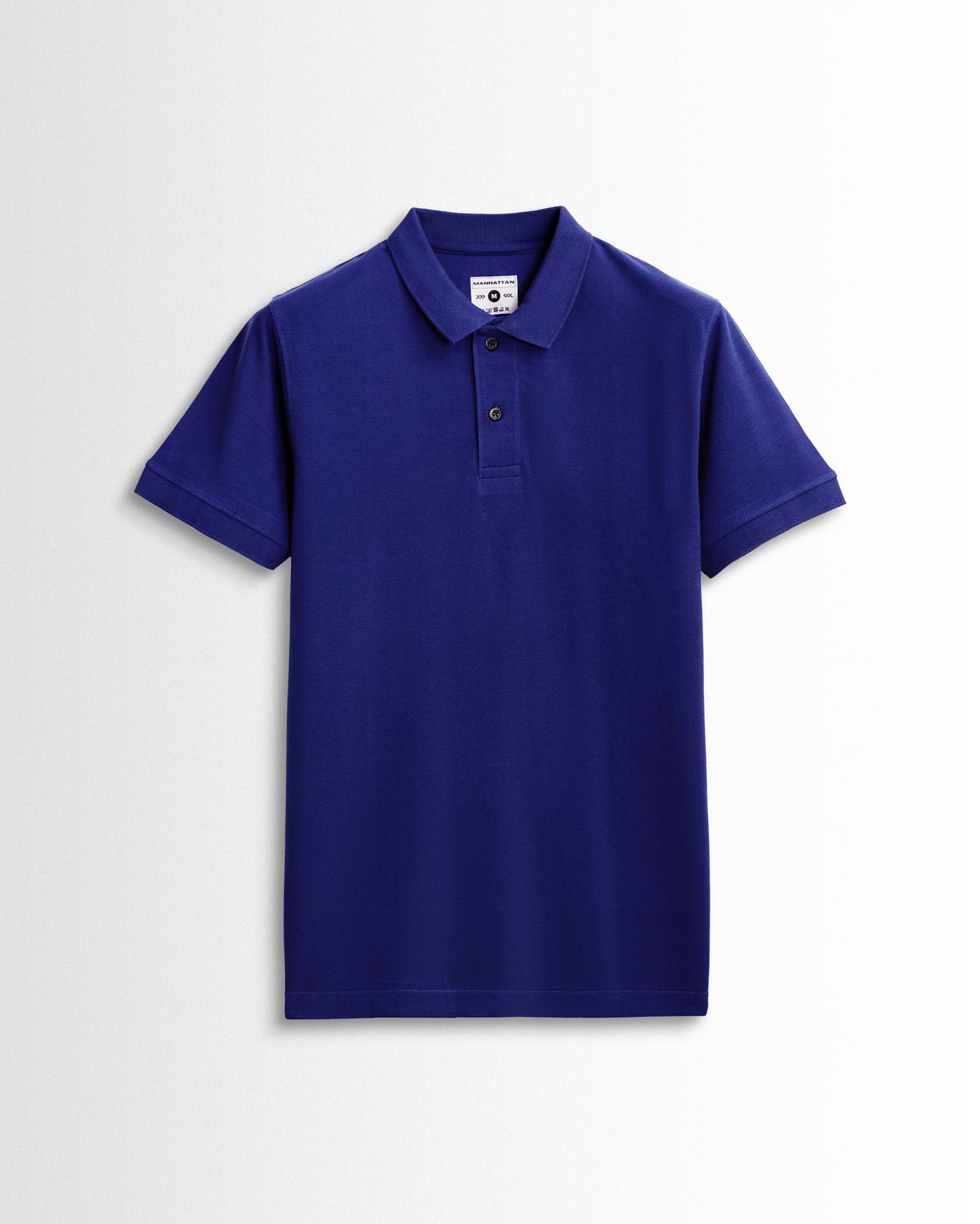 Pure Cotton Polo Plain T Shirts (Azure Blue) Without Pocket