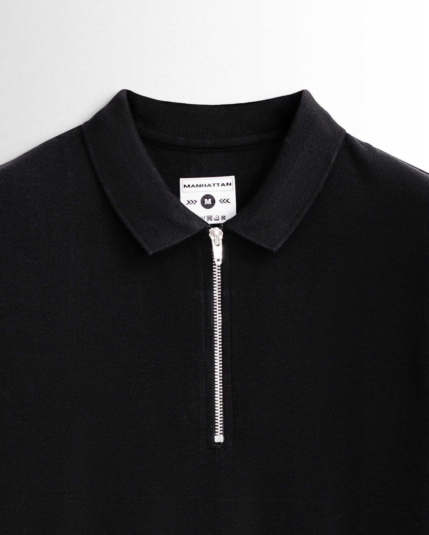 Polo Silver Zipper Black T Shirts (Poly Cotton)
