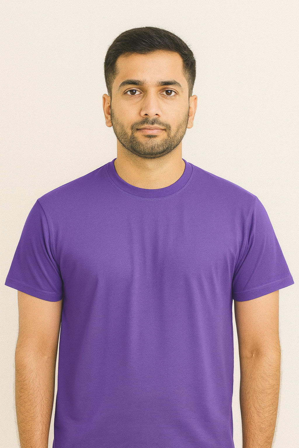 Basic Regular Fit T Shirts Unisex Violet