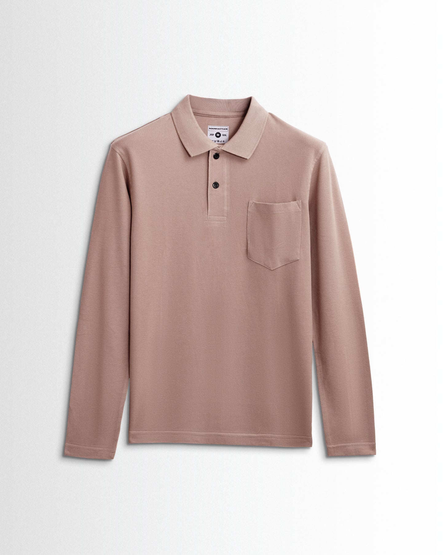 Cotton Polo Full Sleeve Unisex Dusty Pink Pocket