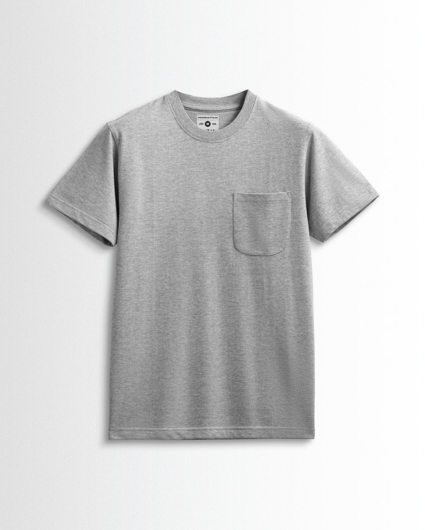 Premium Plain Pocket T Shirts Silver Grey