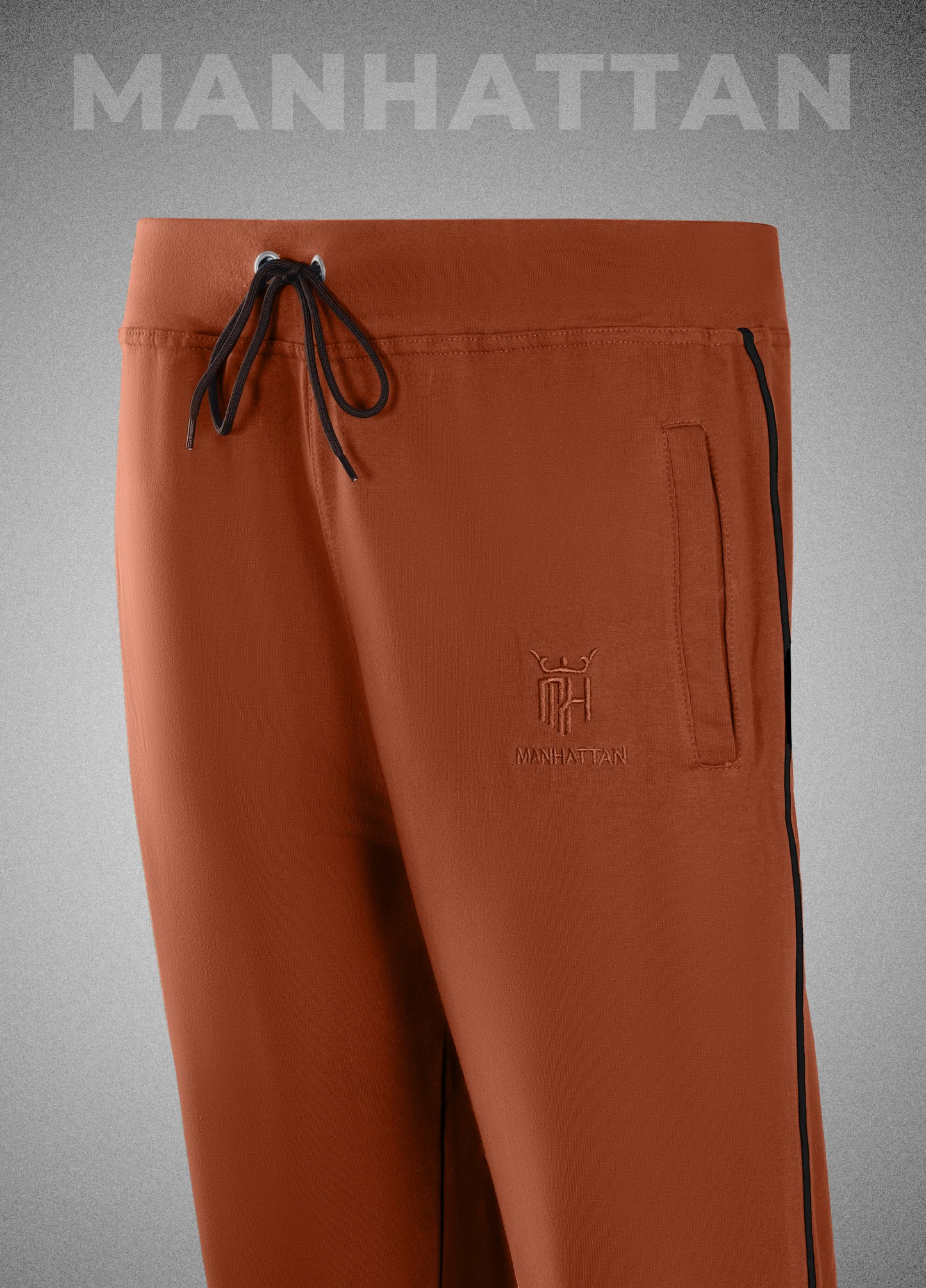 Premium Cotton Rust Track Pant Regular Fit