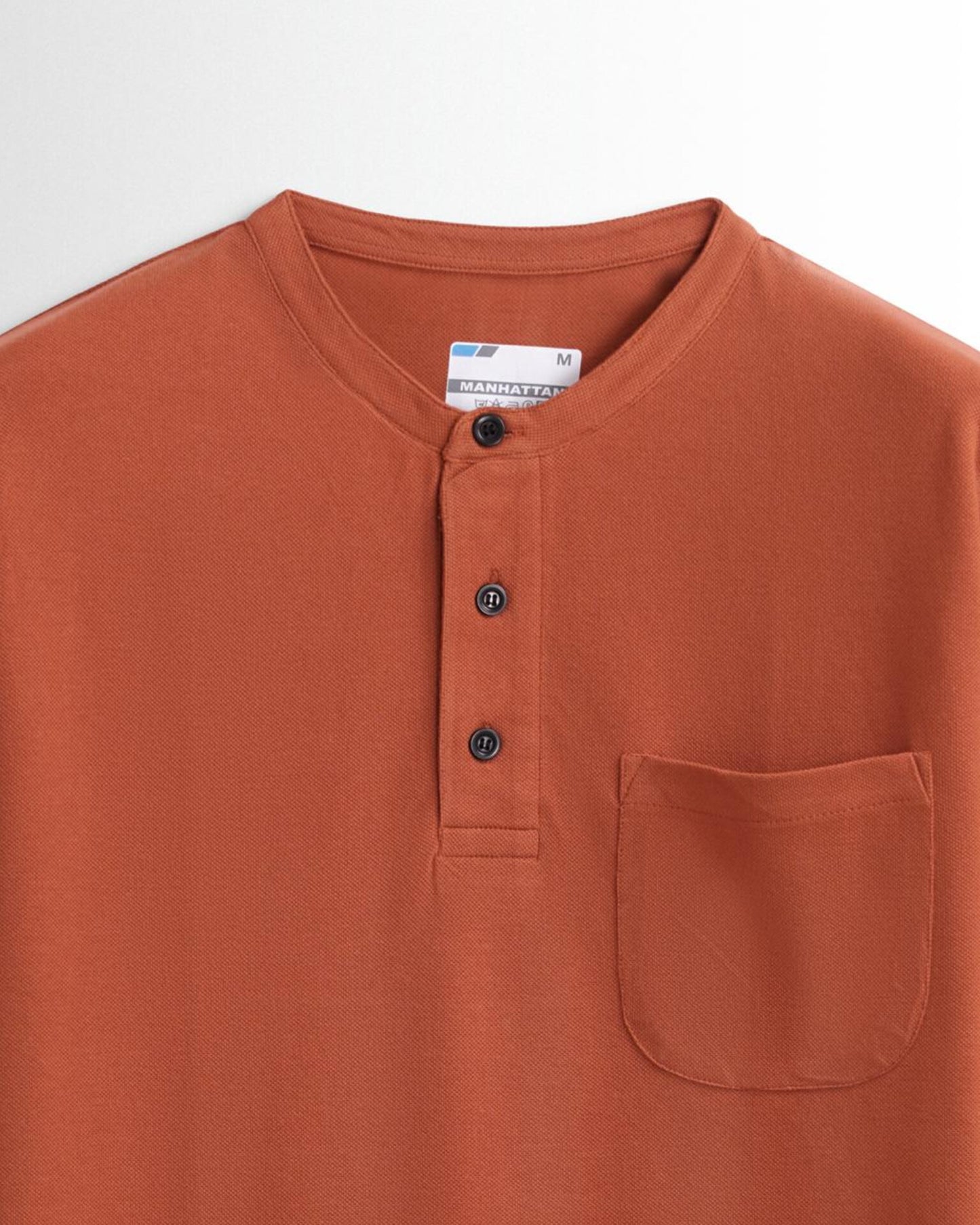 Henley Pocket Full Sleeve Rust