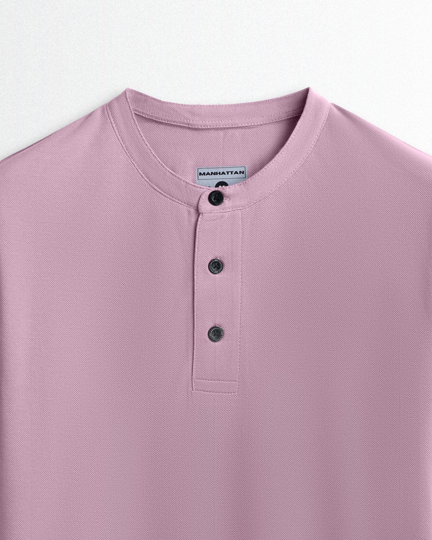 Pure Cotton Henley Without Pocket T Shirt (Soft Berry)