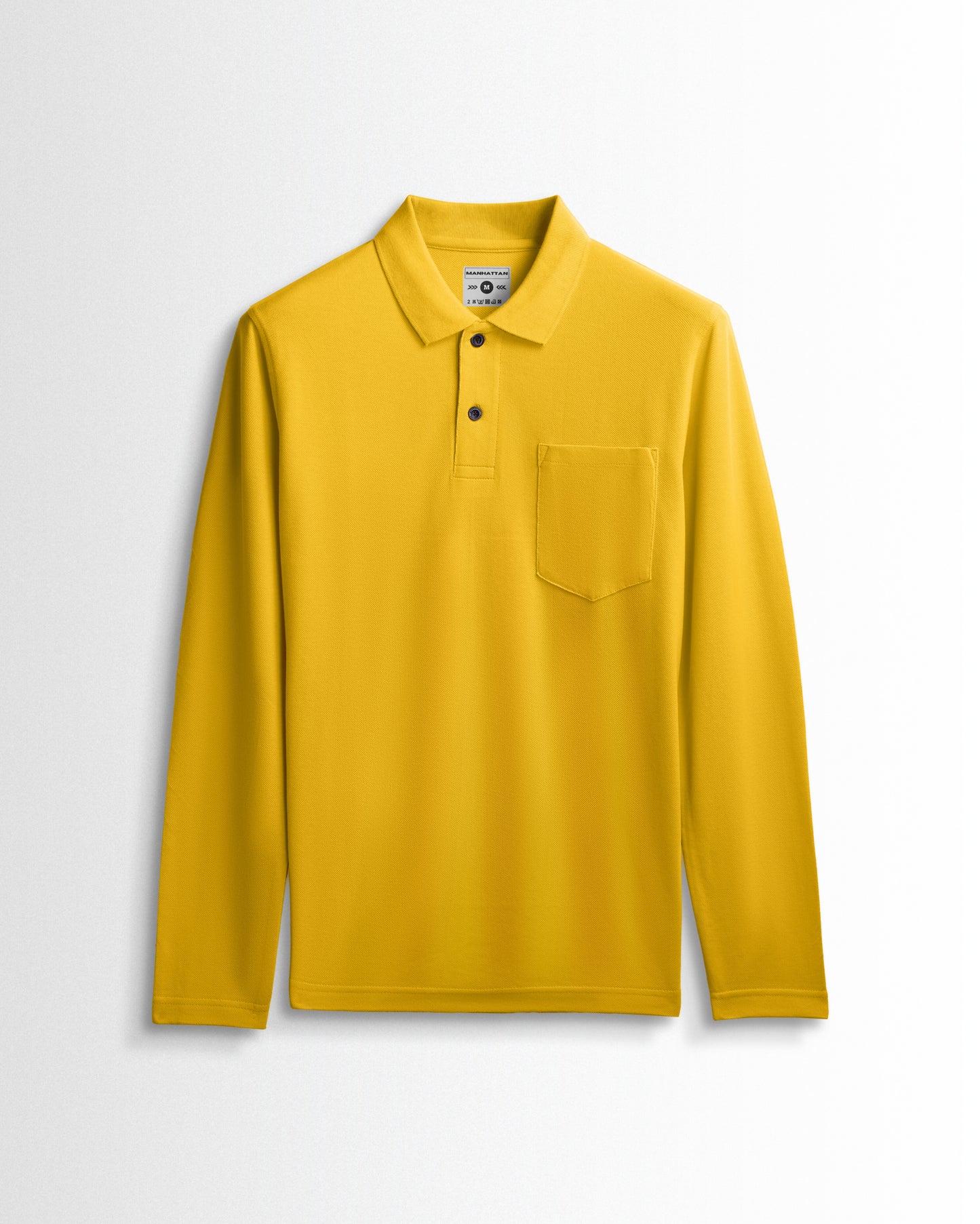 Cotton Polo Full Sleeve Unisex Pocket Golden Yellow