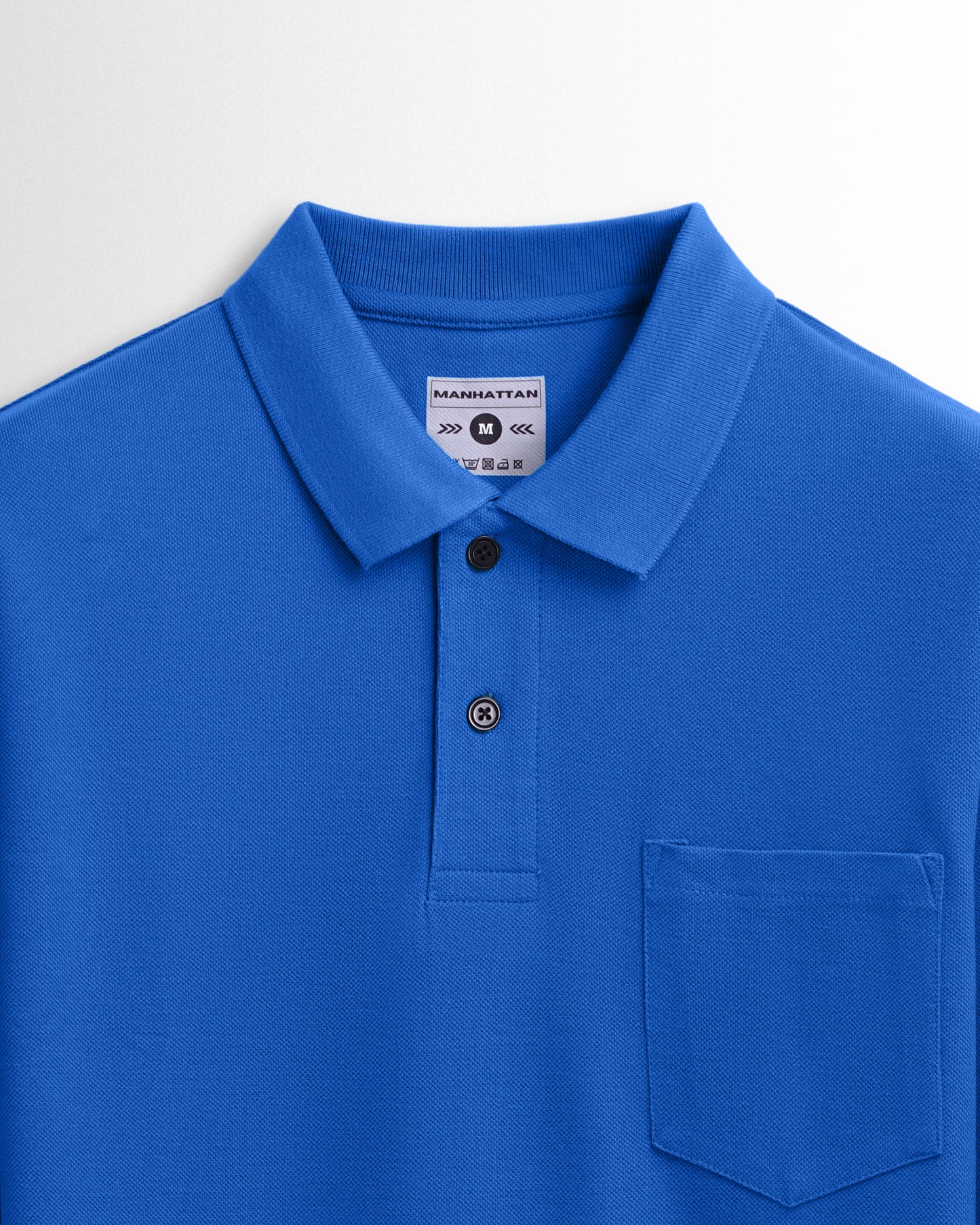 Cotton Polo Full Sleeve Unisex Royal Blue Pocket