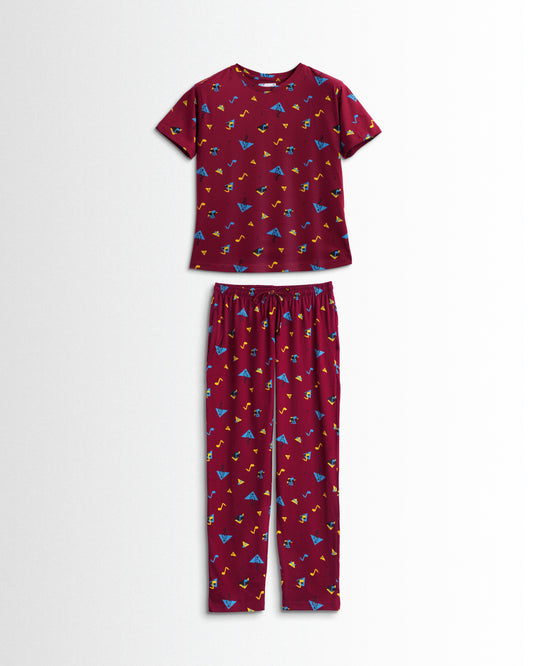 Women's Co ord set Maroon