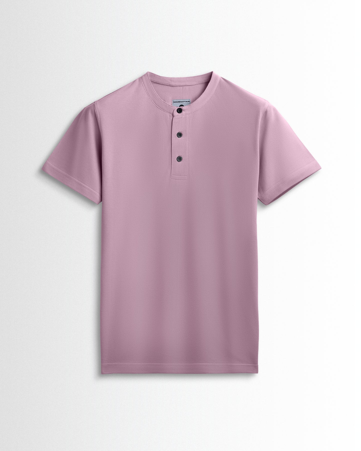 Pure Cotton Henley Without Pocket T Shirt (Soft Berry)