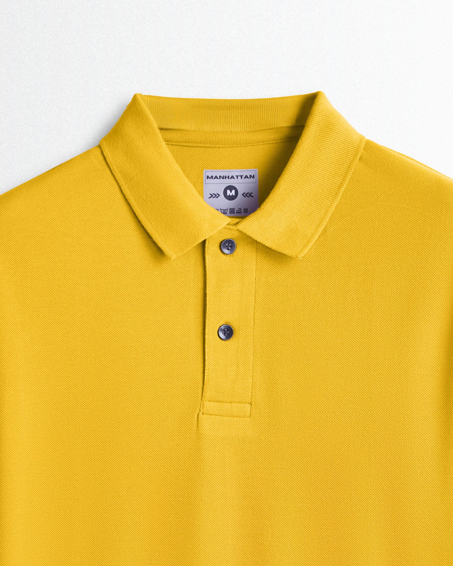 Cotton Polo Full Sleeve Unisex Golden Yellow Without Pocket