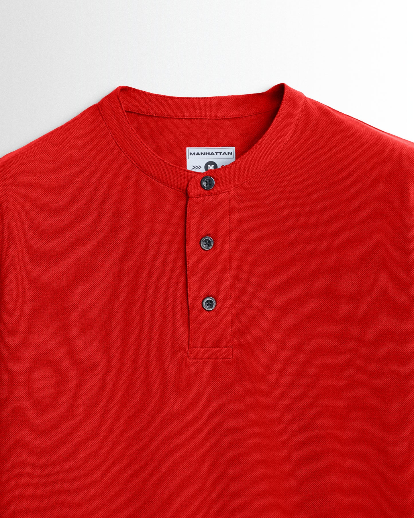 Pure Cotton Henley Without Pocket T Shirts (Red)