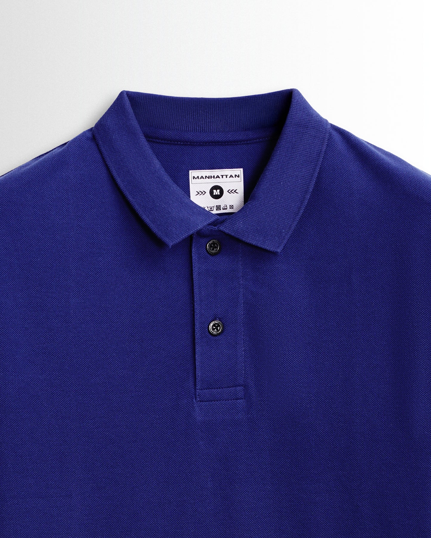Pure Cotton Polo Plain T Shirts (Azure Blue) Without Pocket