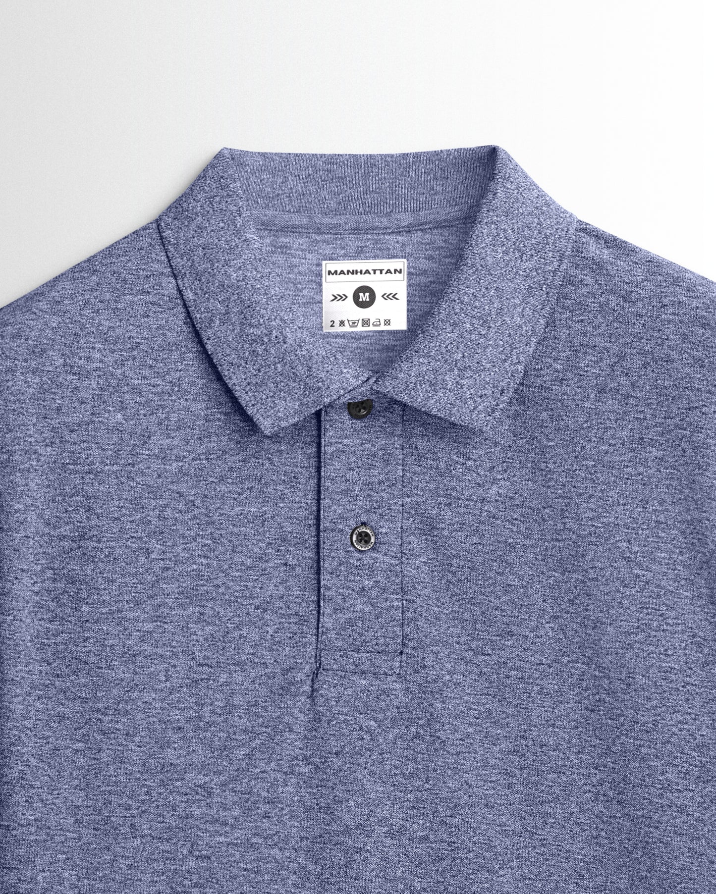 Active Wear Polo Full Sleeve Unisex Navy Melange