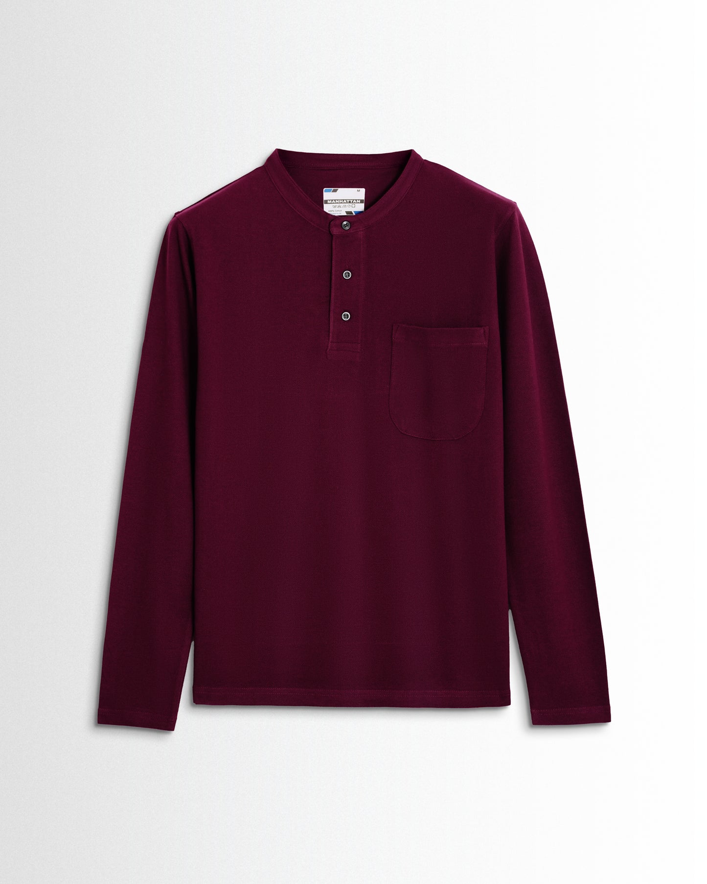 Henley Pocket Full Sleeve Maroon