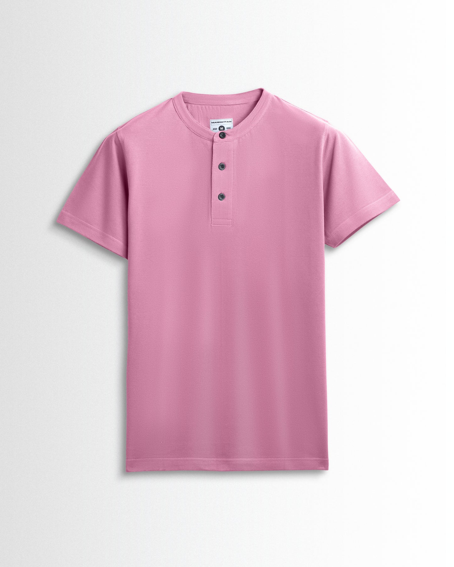 Pure Cotton Henley Without Pocket T Shirts (Pink)