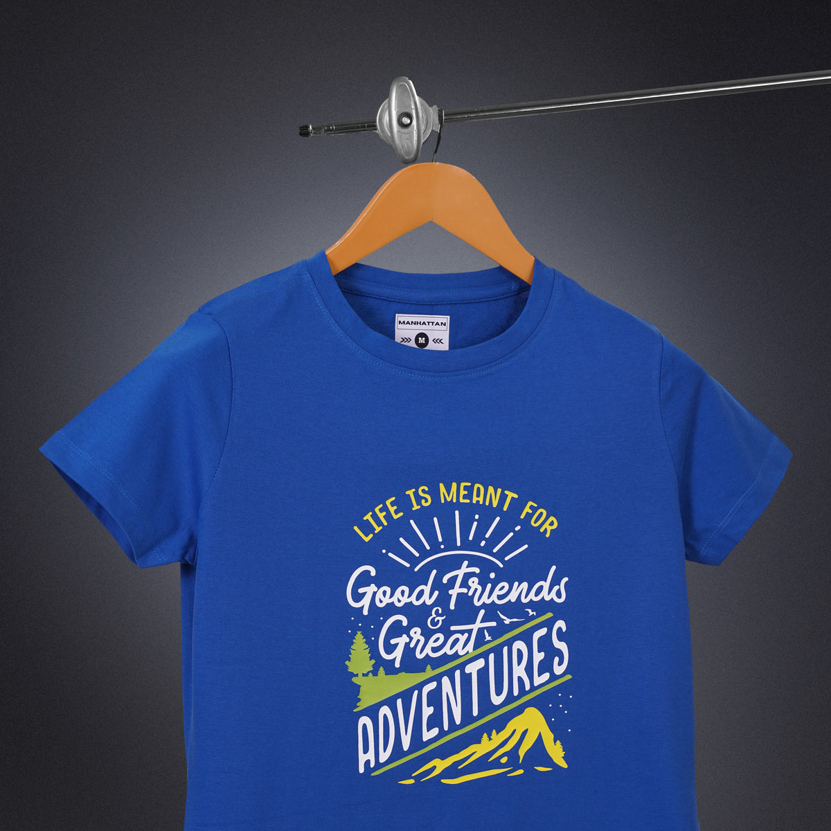 Womens Round Neck Regular Fit Royal Blue T Shirts
