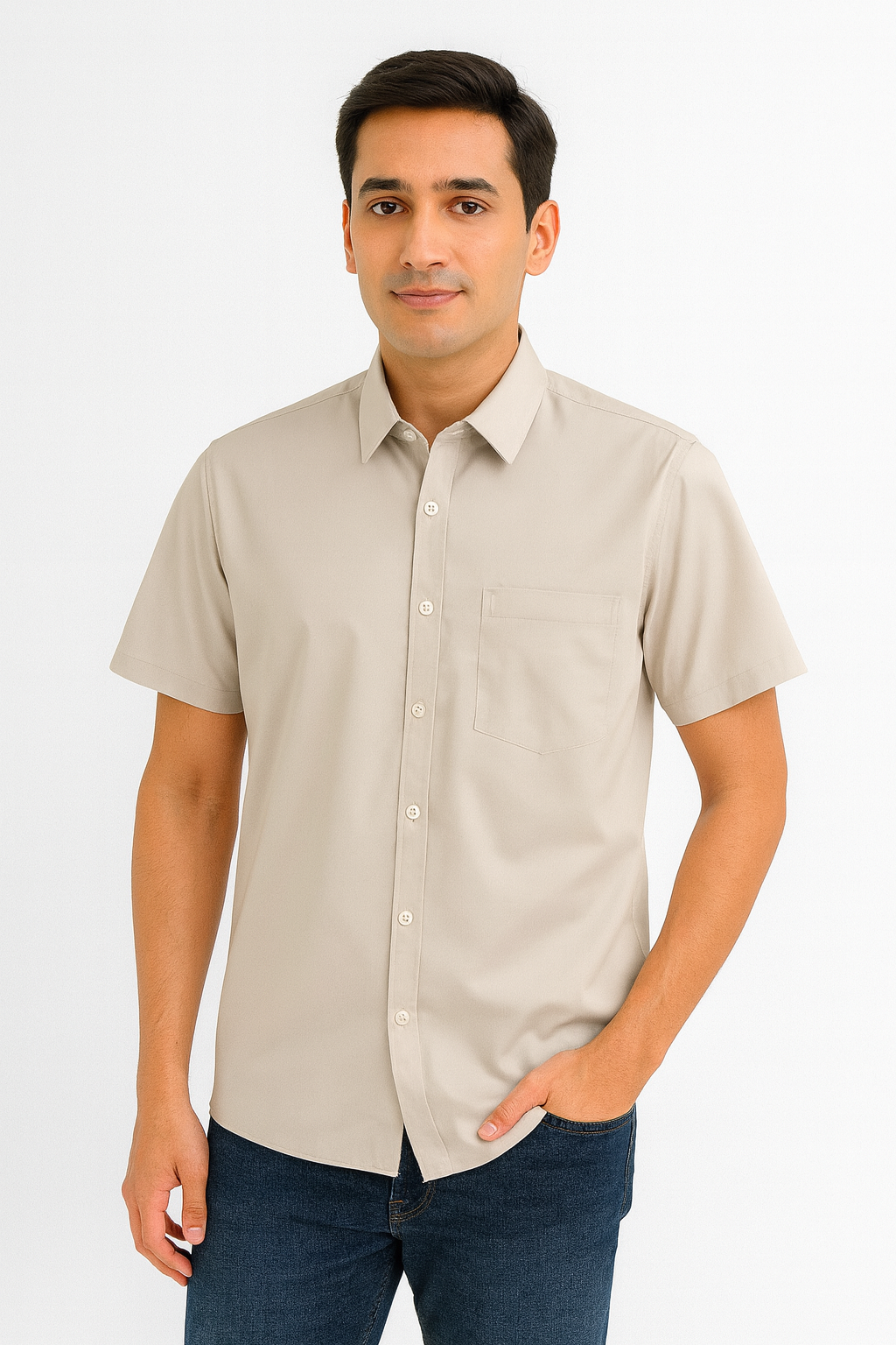 Pure Cotton Beige Shirts.