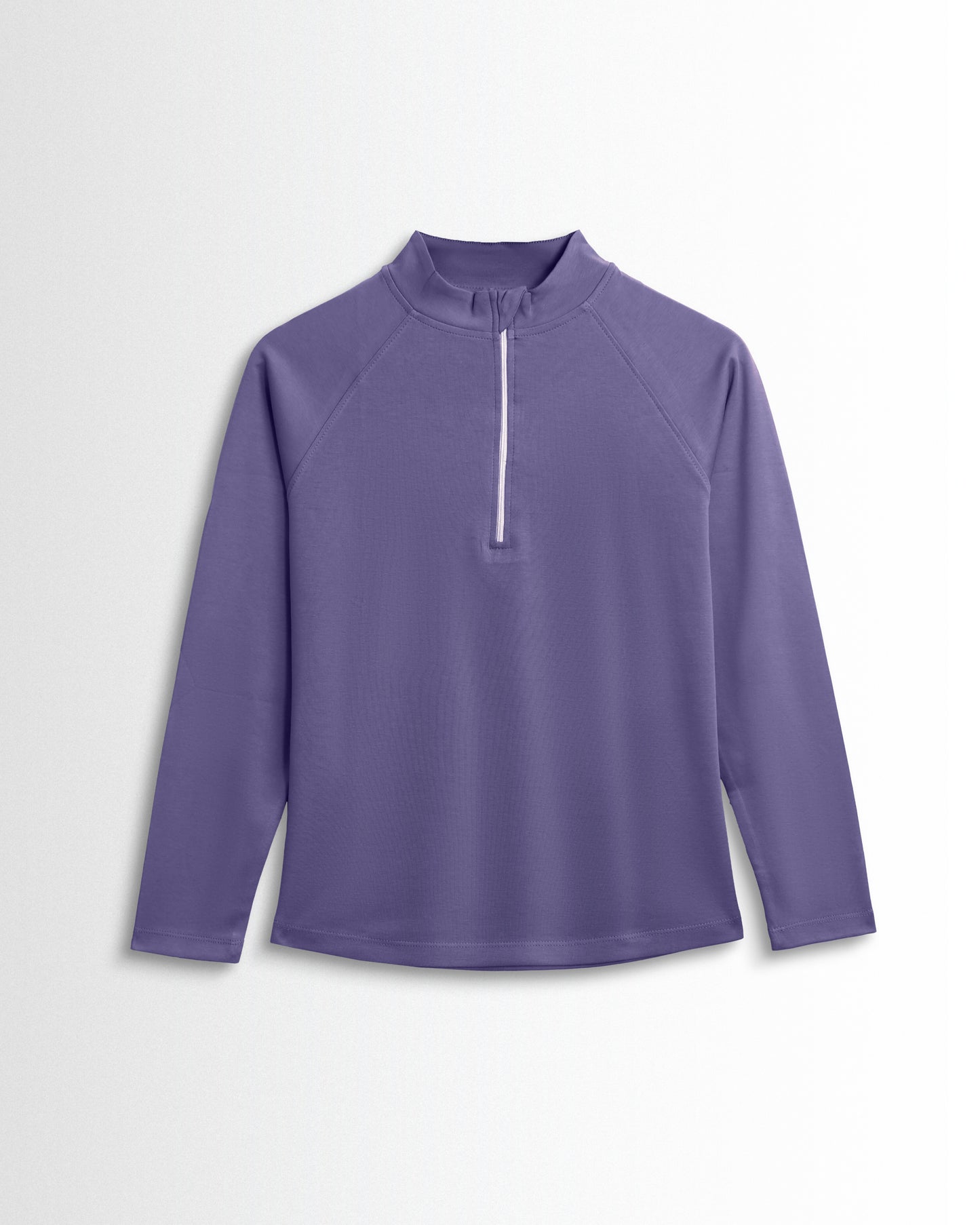 Womens Hineck Zipper Dark Purple Full Sleeve