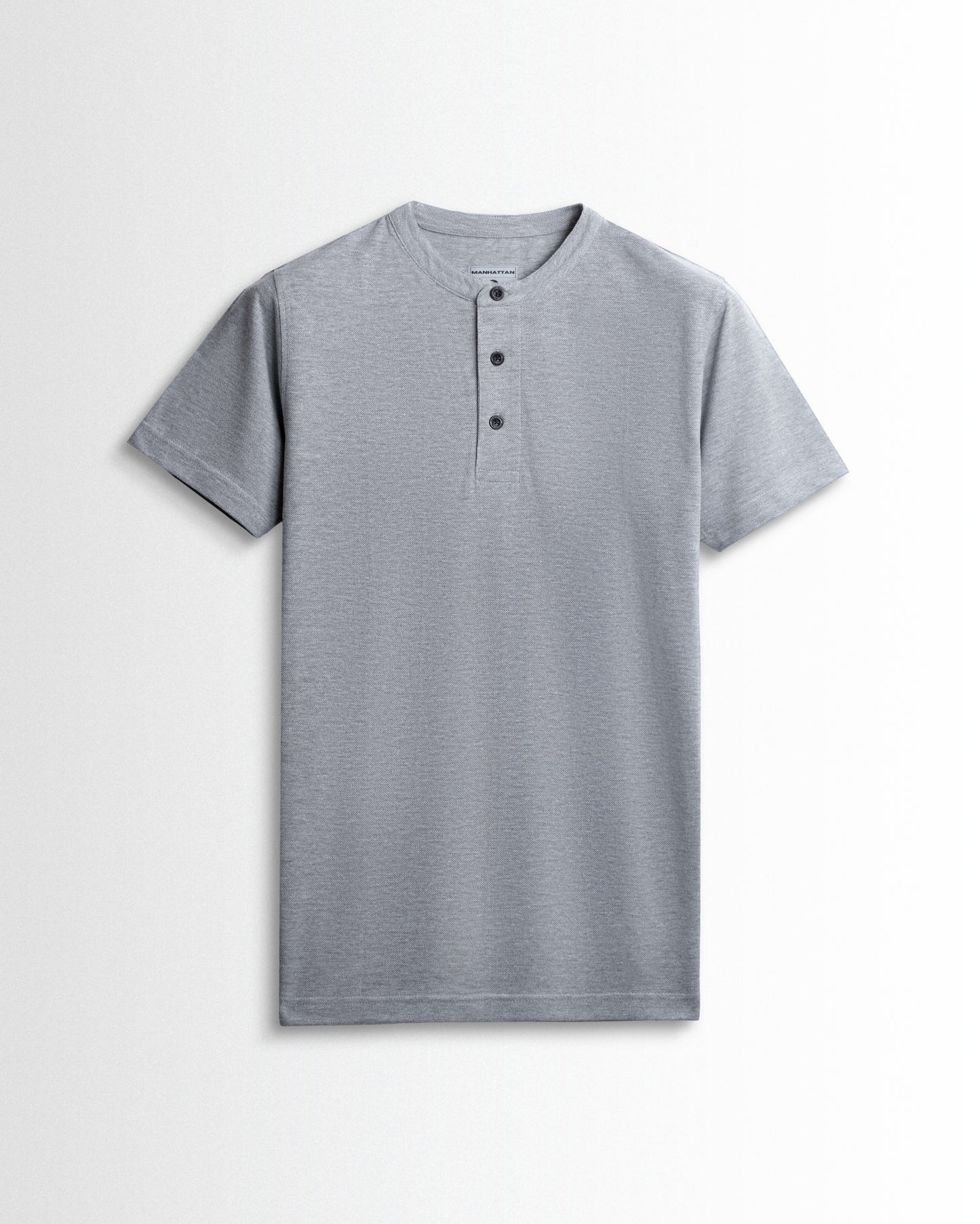 Rich in Cotton Henley Without Pocket T-shirts (Silver Grey)