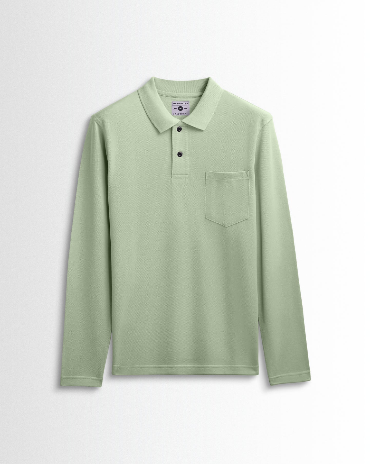 Cotton Polo Full Sleeve Unisex Light Pista Pocket