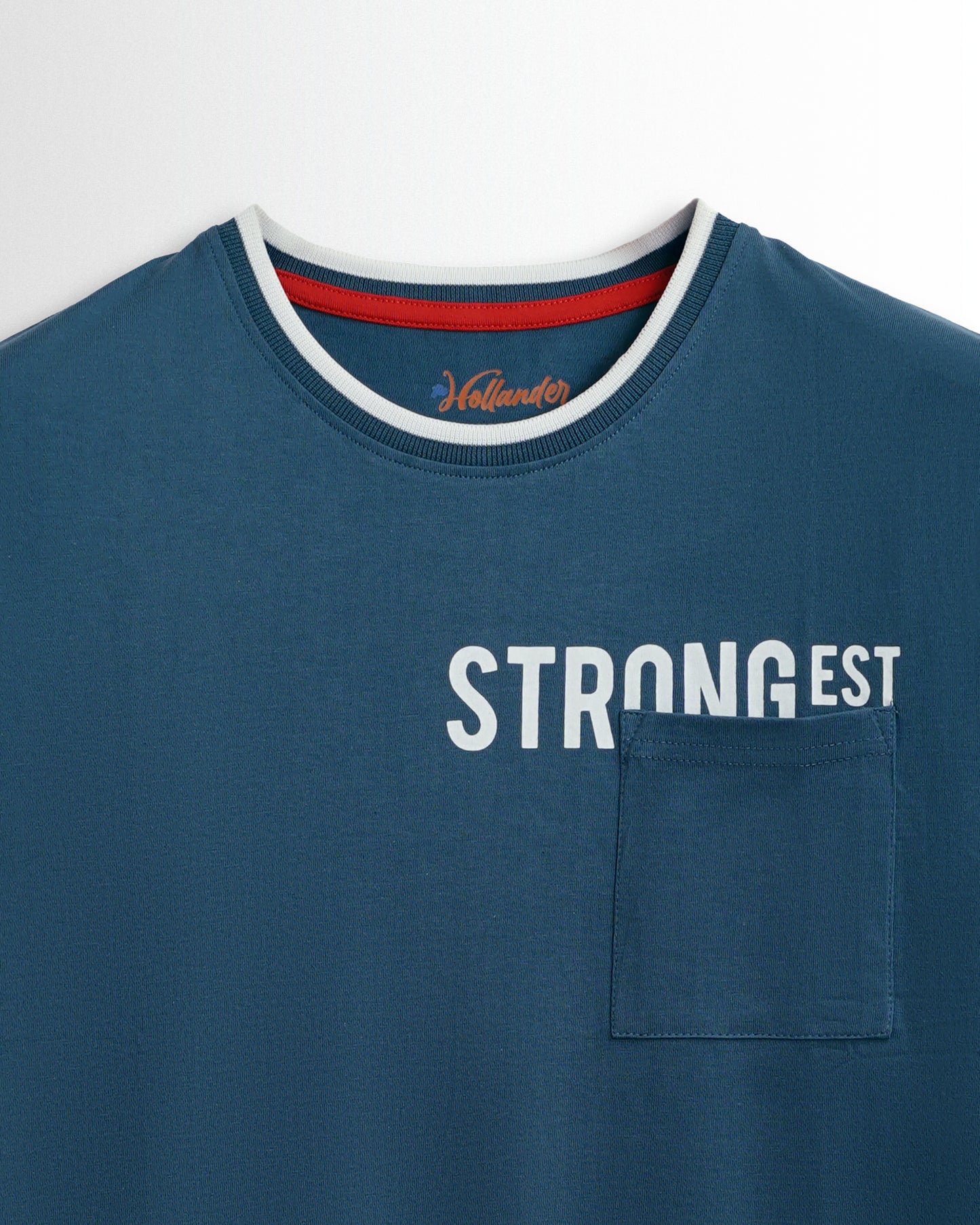 Round Neck Dark Blue Printed