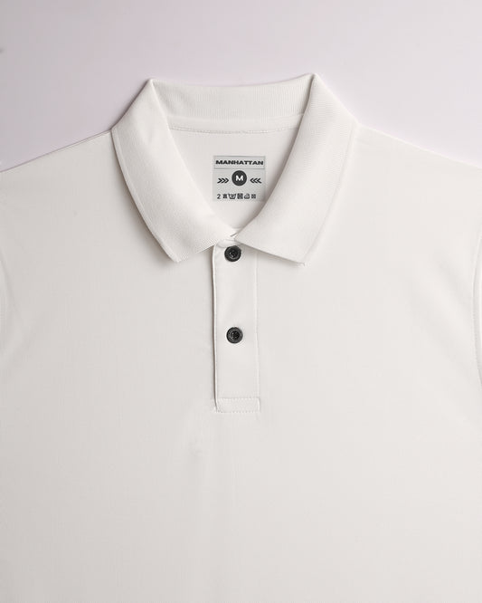 Sports Dry Fit Cricket Ivory Polo T Shirts (Micro Polyester)