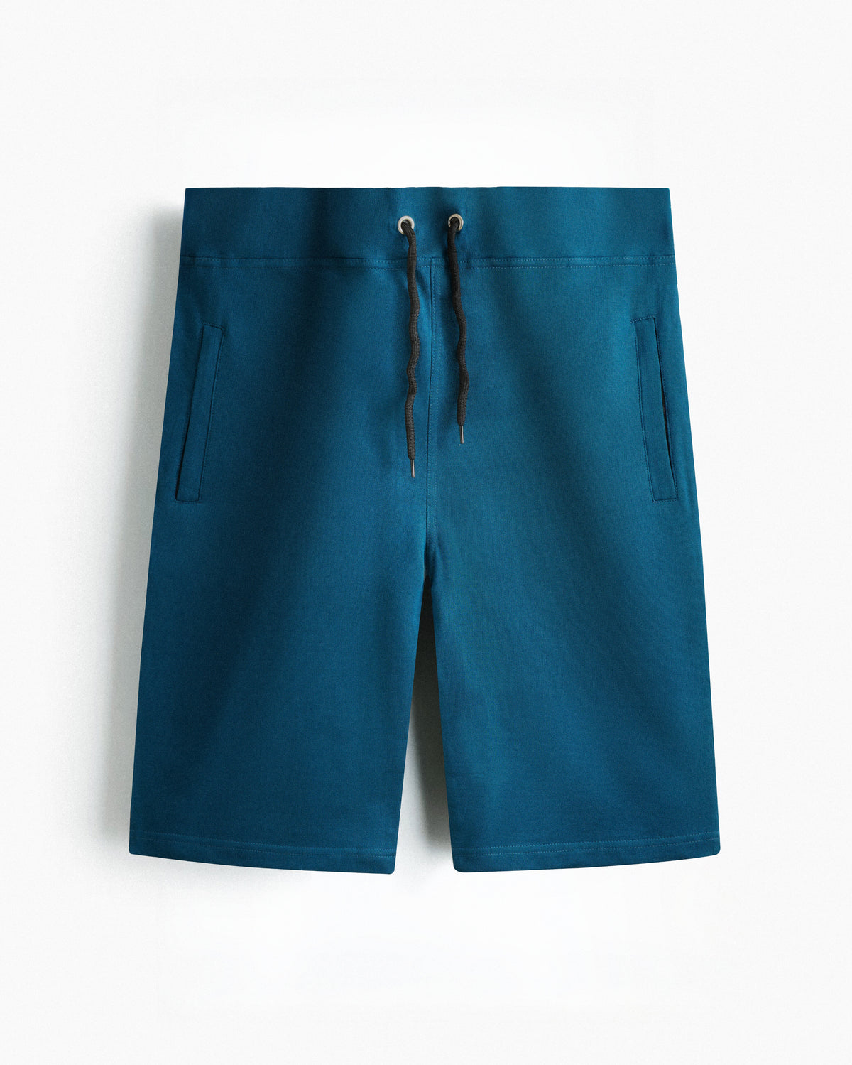 Premium Cotton Teal Blue 3/4 Shorts Regular Fit