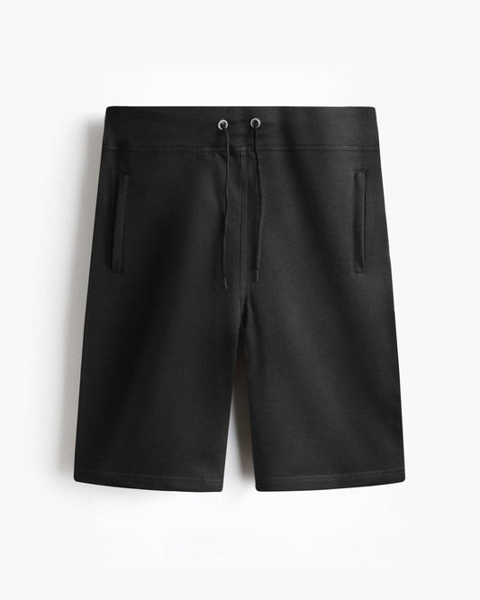 Premium Cotton Black 3/4 Shorts Regular Fit