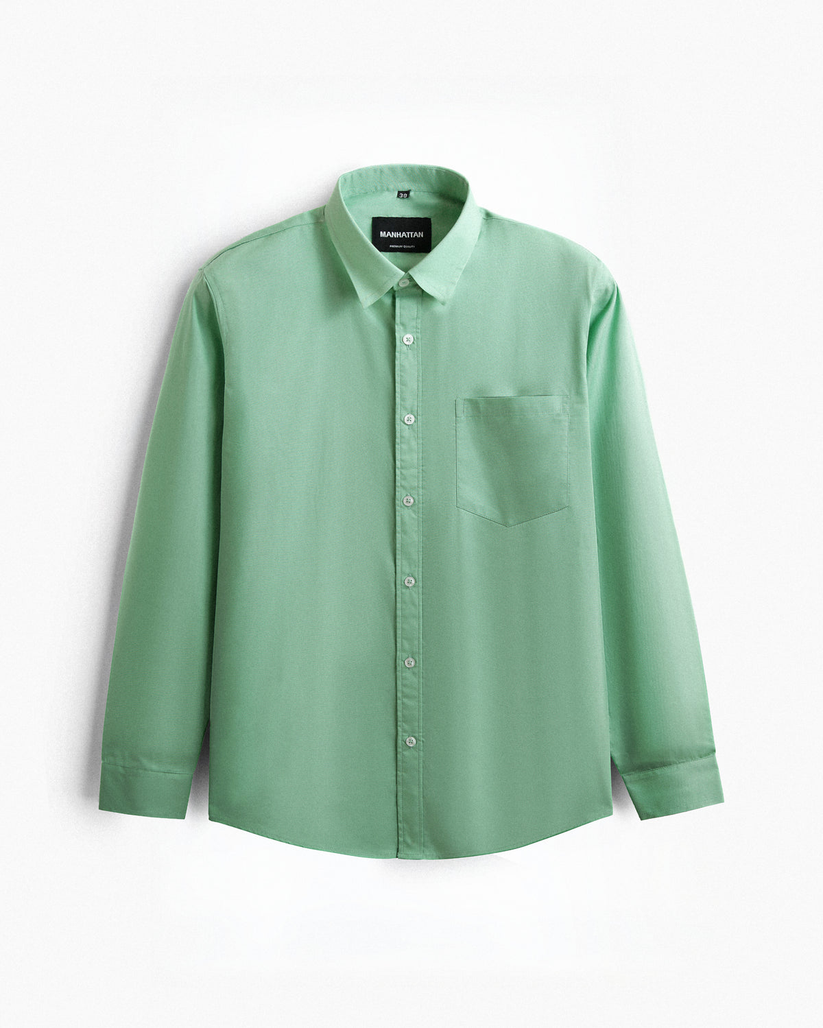 Pure Cotton Pista Green Shirts Full Sleeve