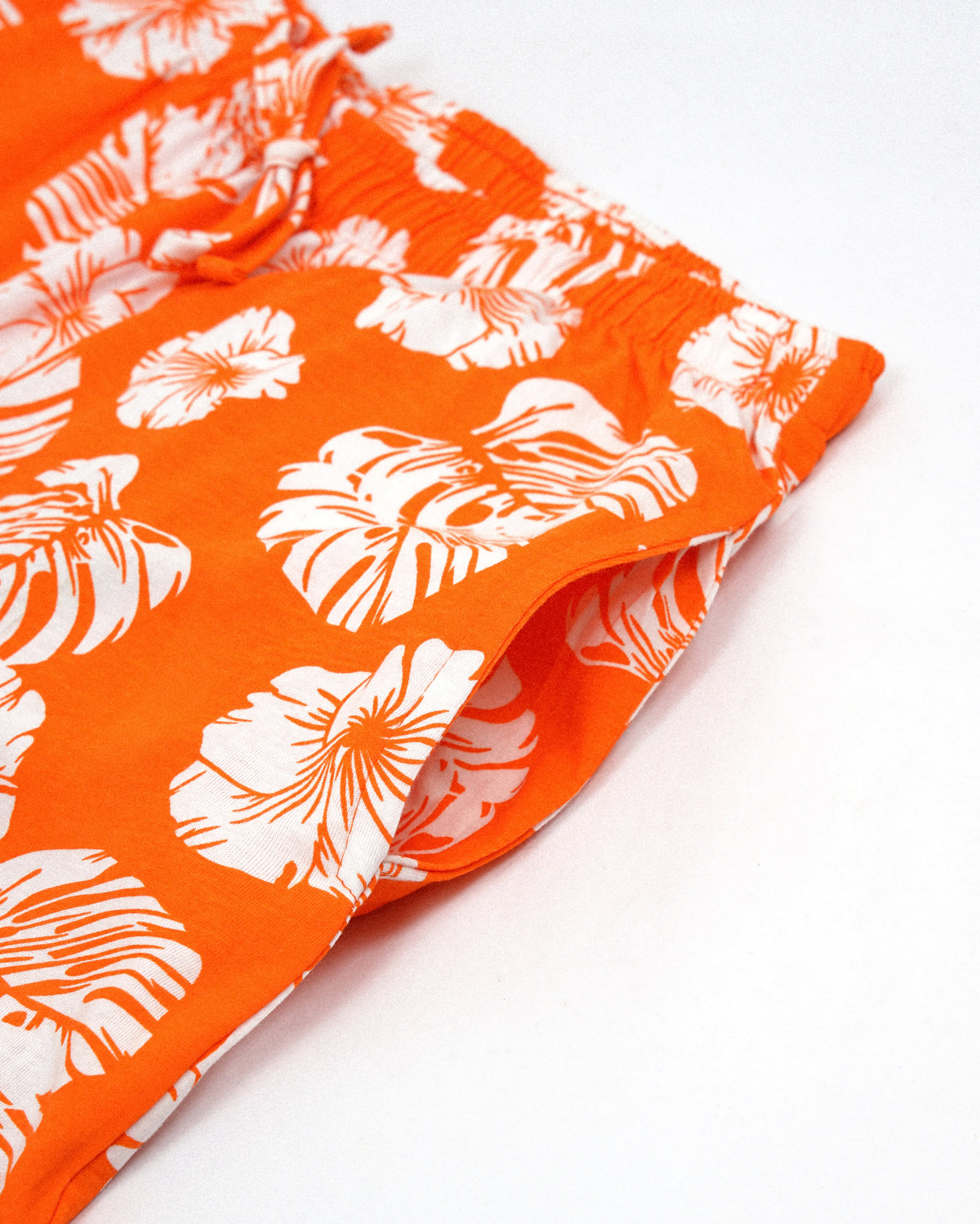 Women's Co ord set Orange White Flower
