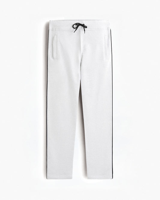 Premium Cotton White Track Pant Regular Fit