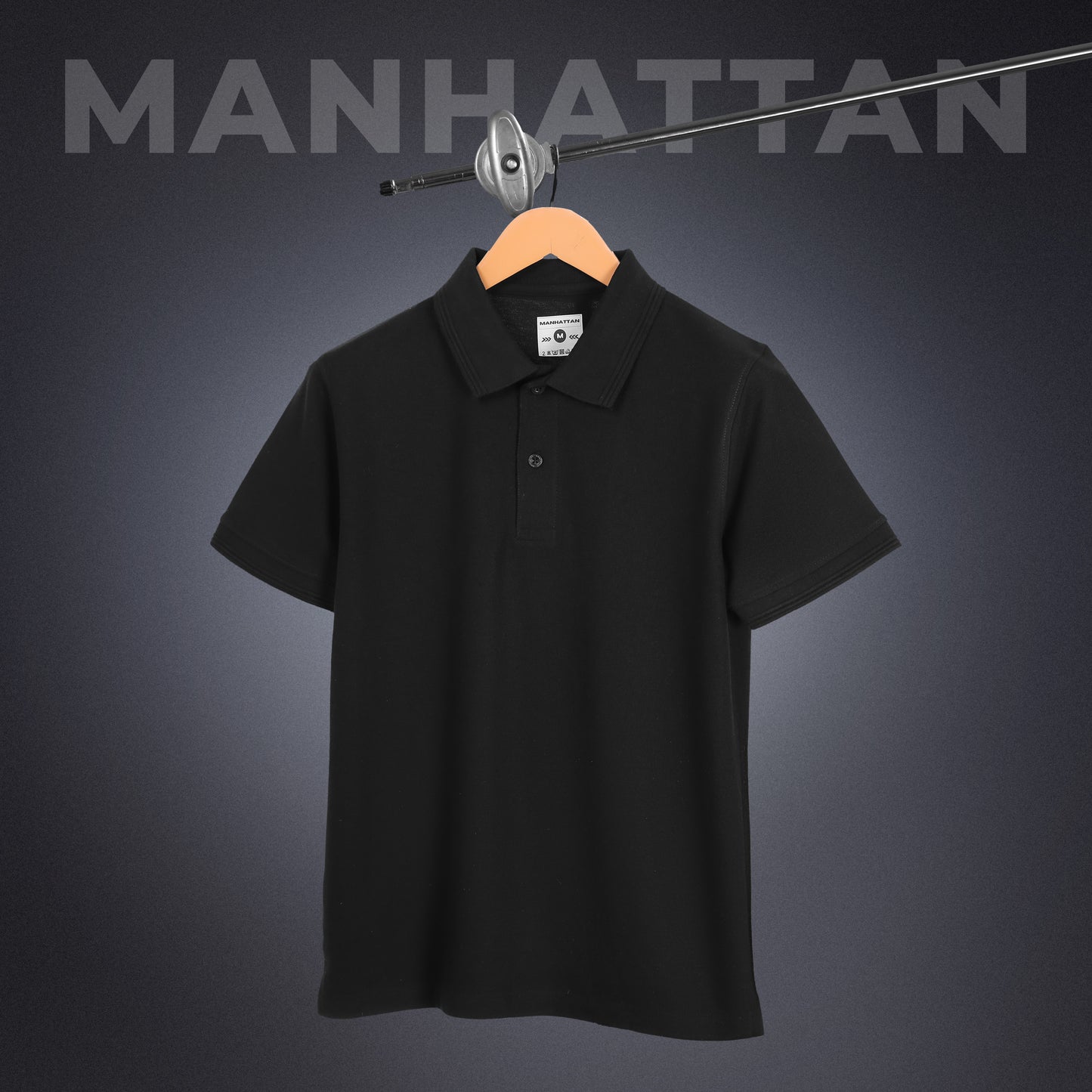 Sports Dry Fit Black Polo T Shirts (Poly Cotton)