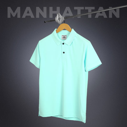 Sports Dry Fit Mint Blue Polo T Shirts (Micro Polyester)