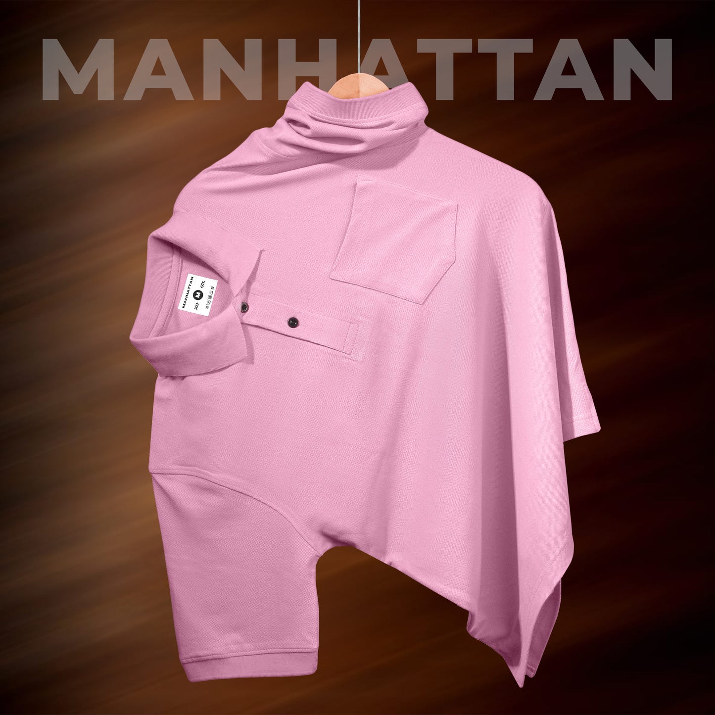 Pure Cotton Polo Pocket T shirts (Pink)