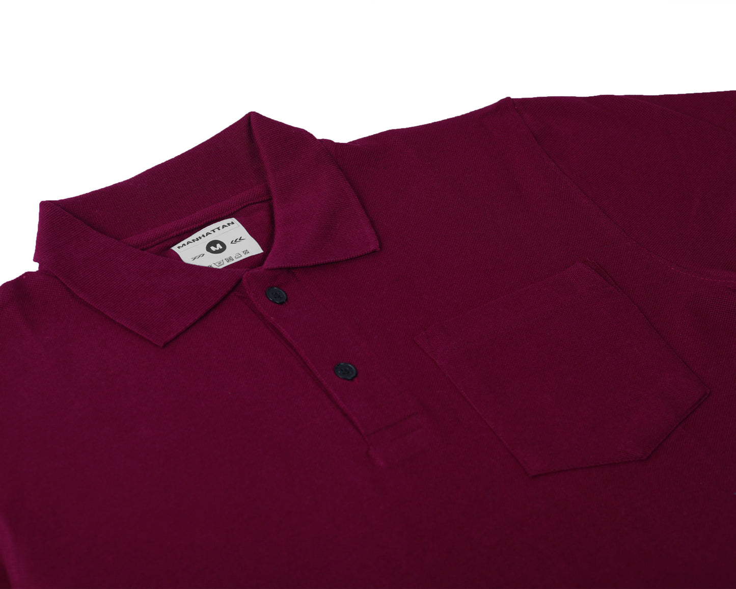 Pure Cotton Polo Pocket T Shirts (Wine Red)