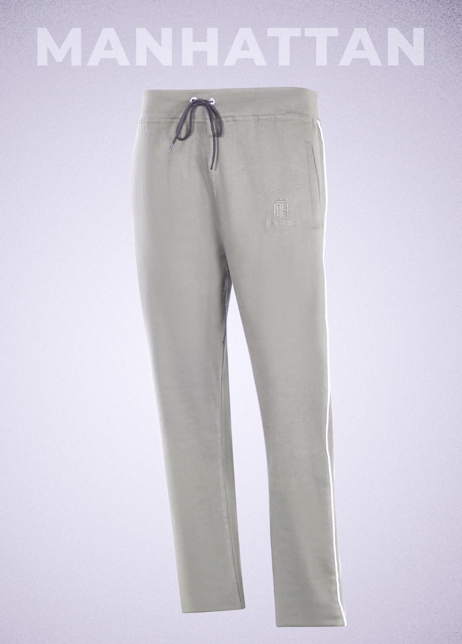 Premium Cotton Cement Grey Track Pant Regular Fit