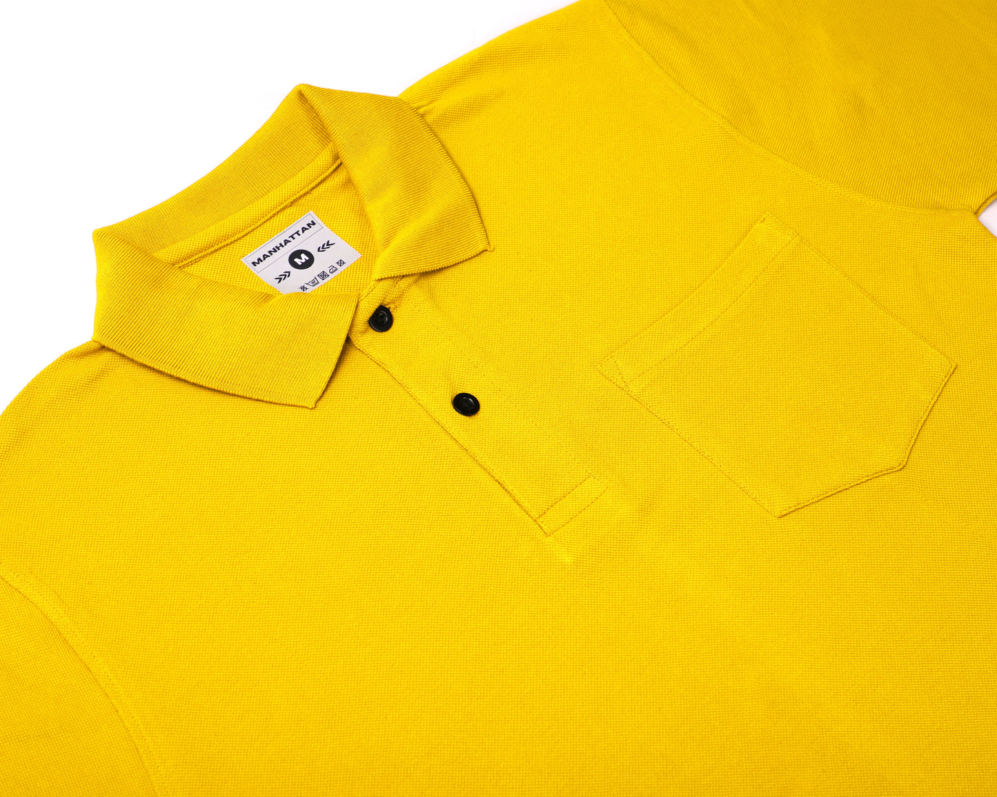 Pure Cotton Polo Pocket T Shirt (Golden Yellow)