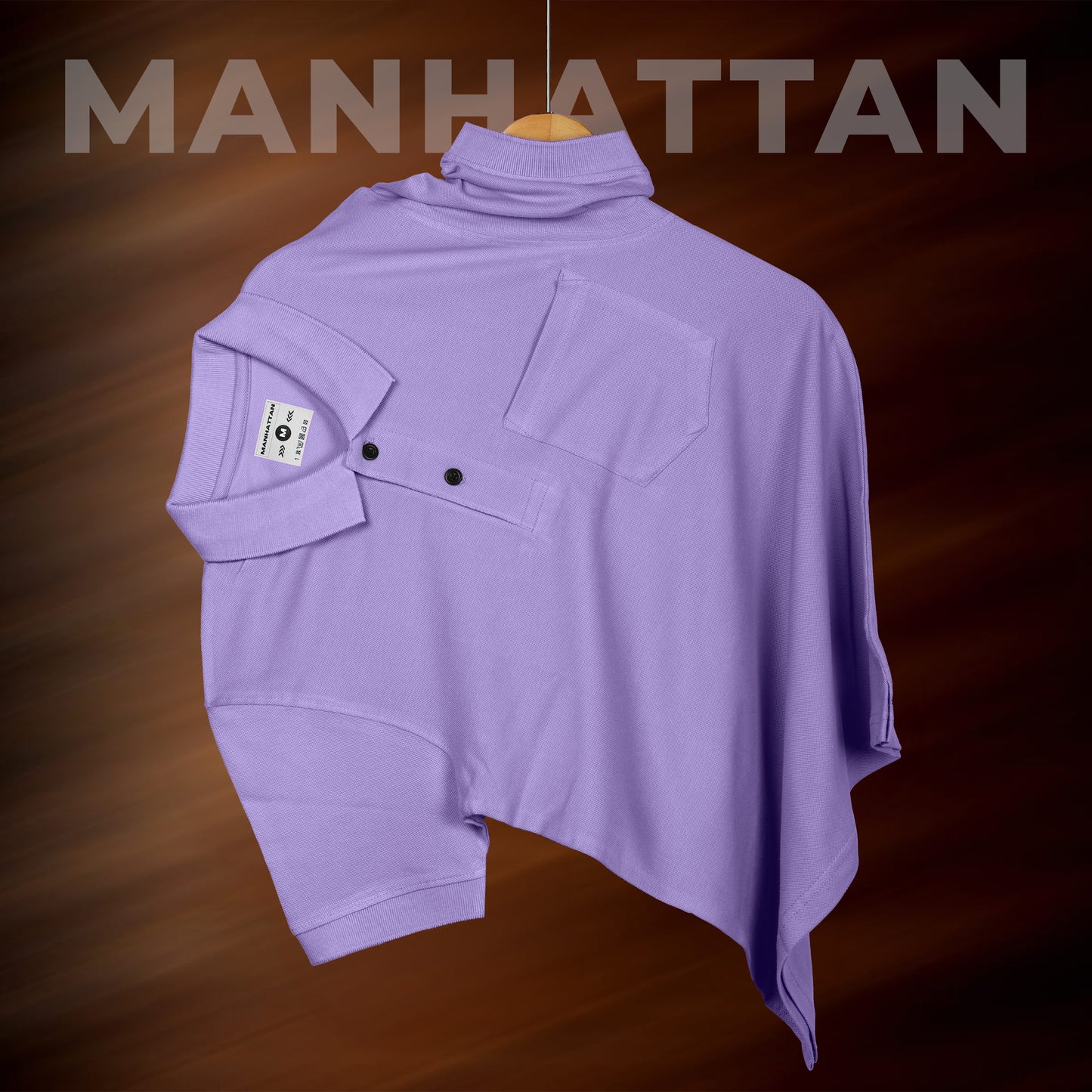 Pure Cotton Polo Pocket T shirts (Lavender)