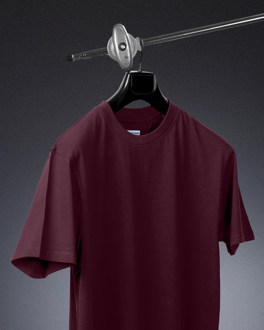 Round Neck Regular Fit T Shirts Unisex Maroon