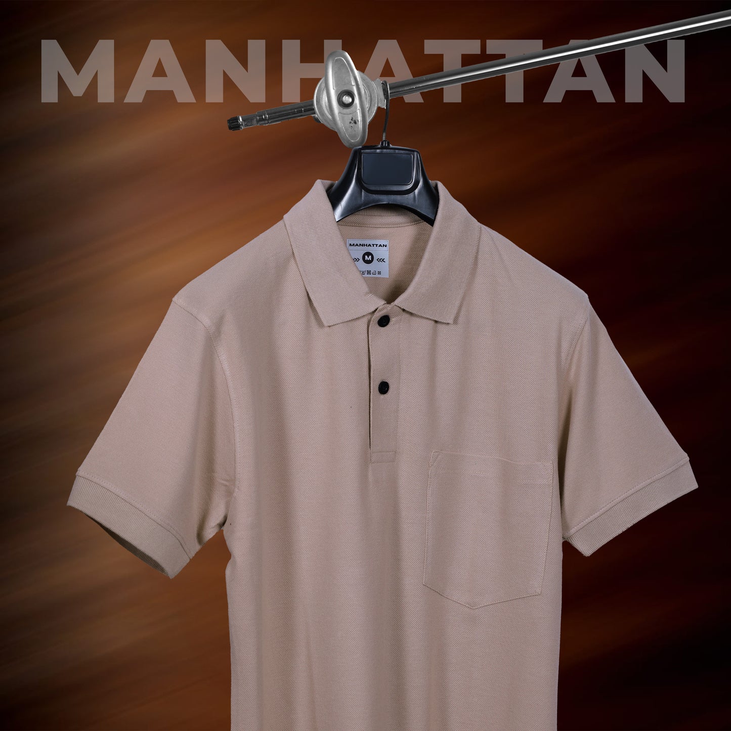 Pure Cotton Polo Pocket T shirts (Dusty Pink)