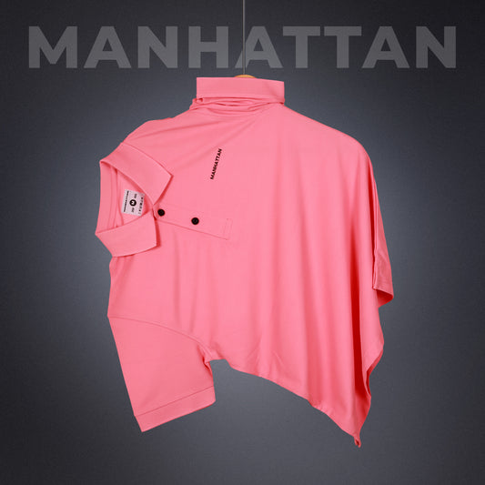 Sports Dry Fit Peach Pink Polo T Shirts (Micro Polyester)