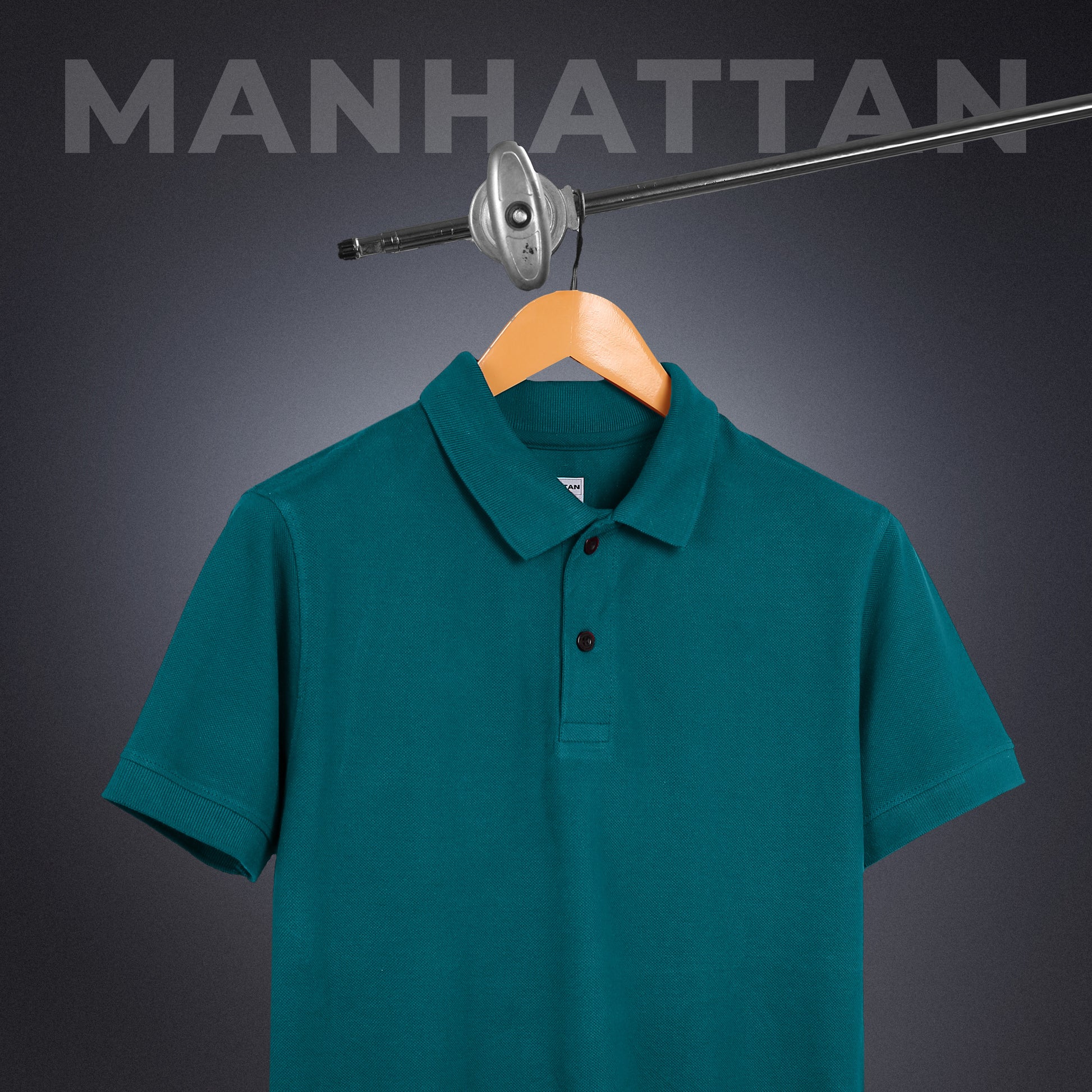Pure Cotton Polo Plain T Shirts (Teal Green) Without Pocket