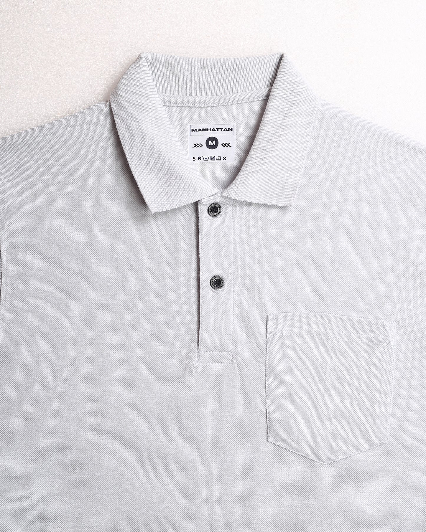 Pure Cotton Polo Pocket T shirts (Pearl Grey)