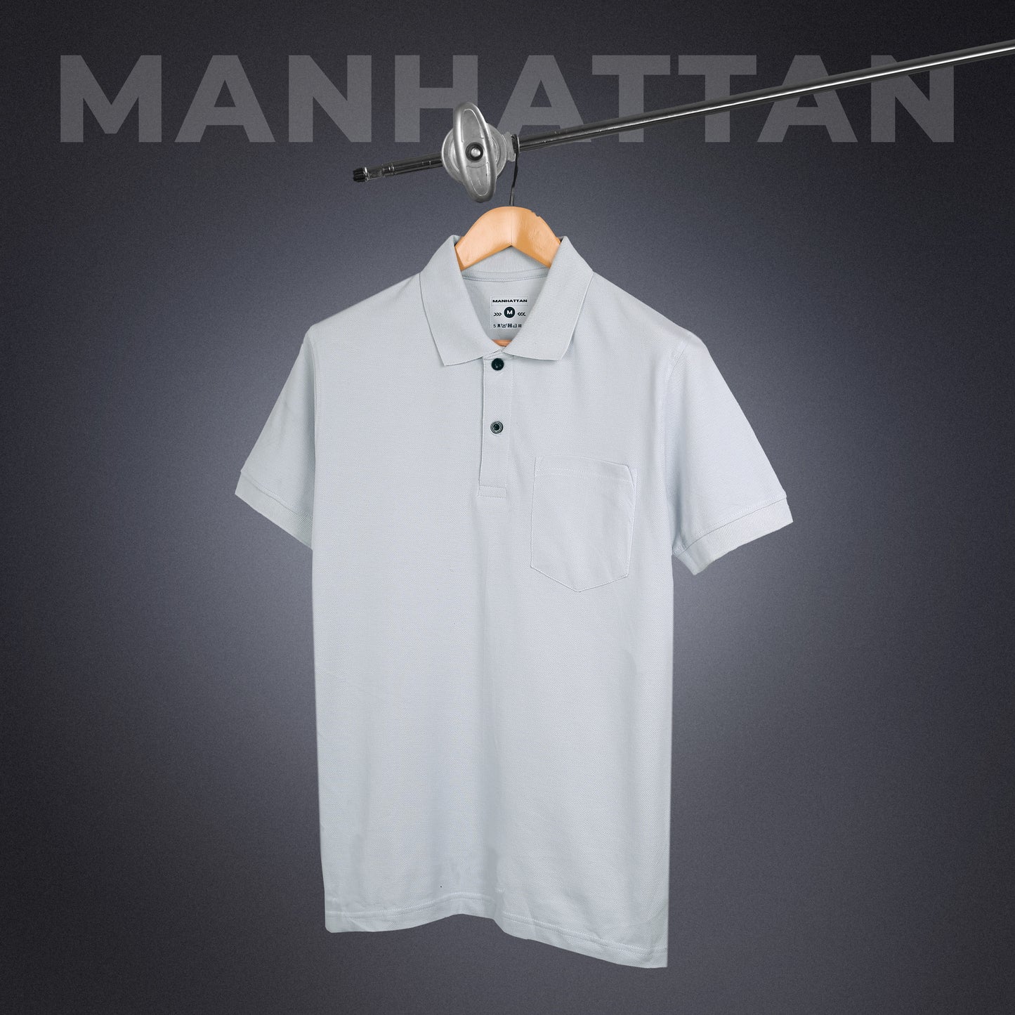 Pure Cotton Polo Pocket T shirts (Pearl Grey)