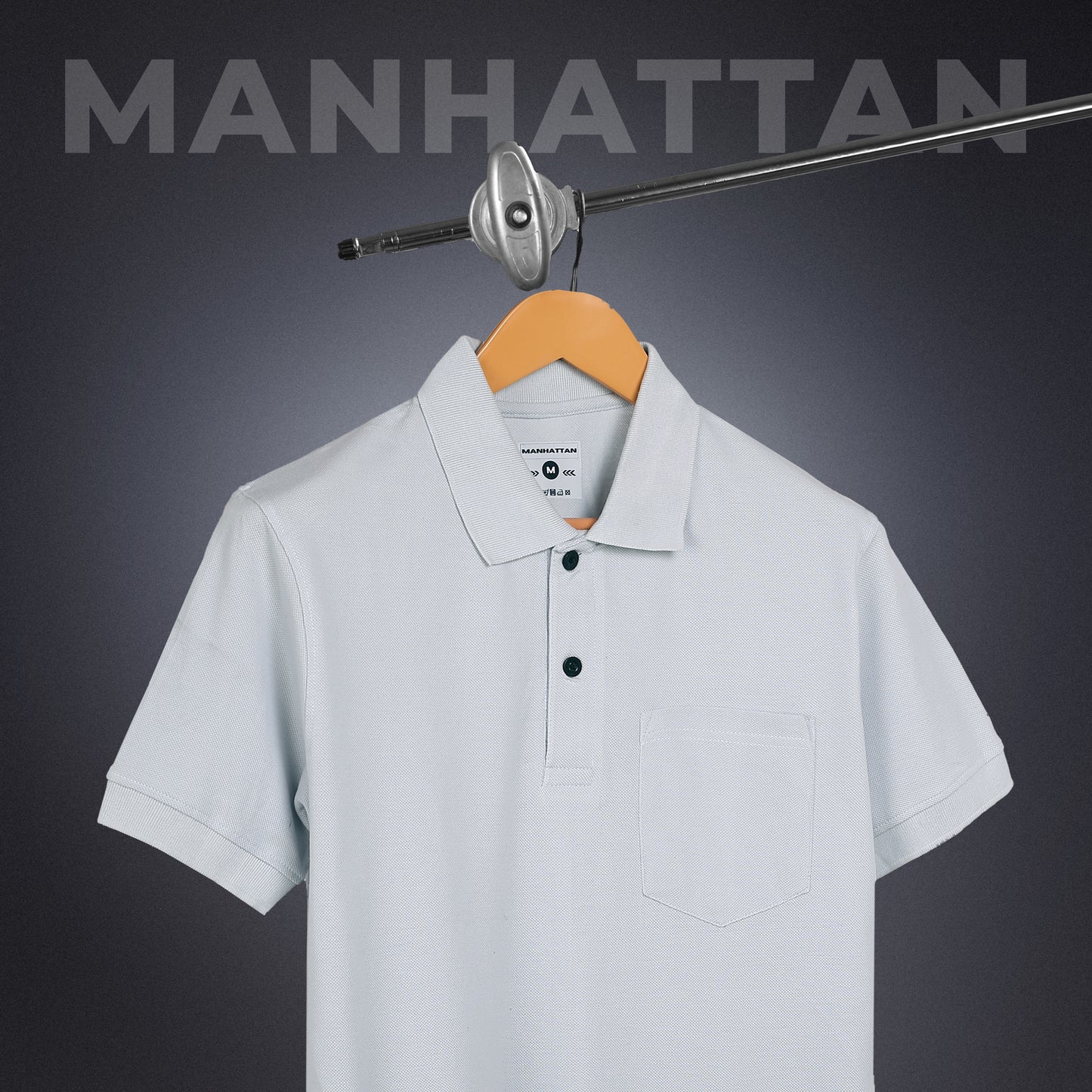 Pure Cotton Polo Pocket T shirts (Pearl Grey)