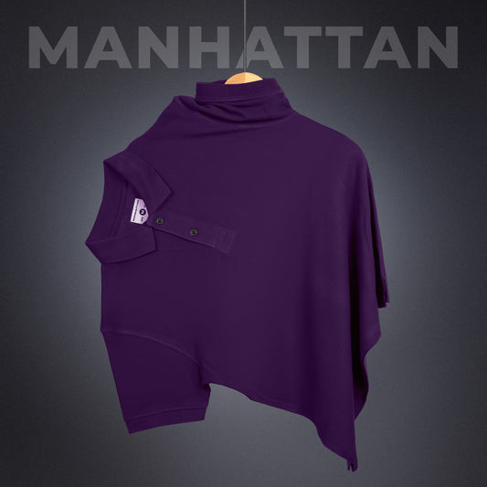 Pure Cotton Polo Plain T Shirts (Purple) Without Pocket