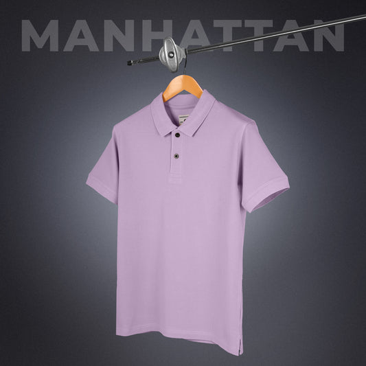 Pure Cotton Polo Plain T Shirts (Pearl Pink) Without Pocket