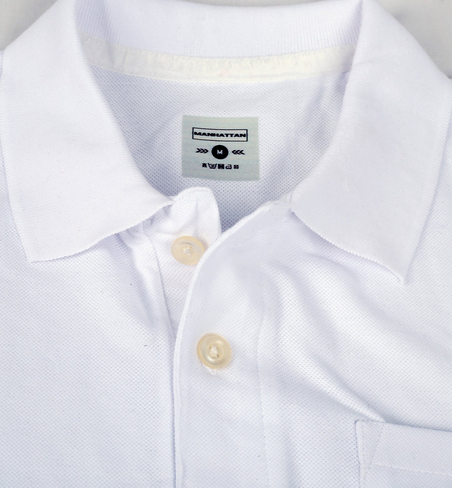 Pure Cotton Polo Pocket T shirts (White)